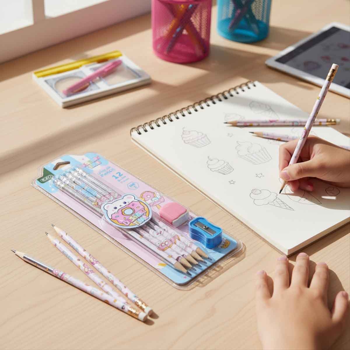 Roco 12-Piece Dessert Time Assorted Stationery Set