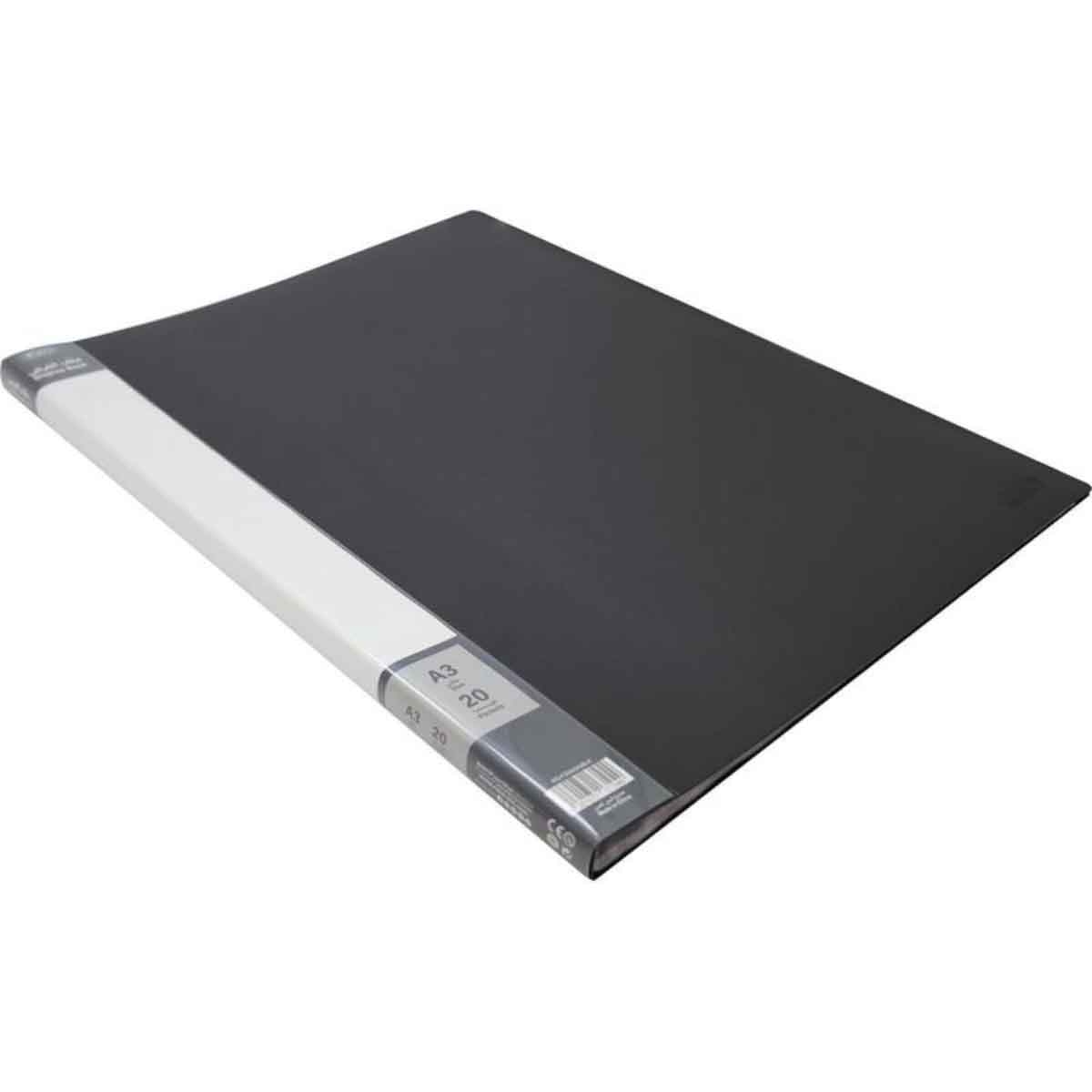 Roco Black 20-Pocket A3 Plastic Display Book