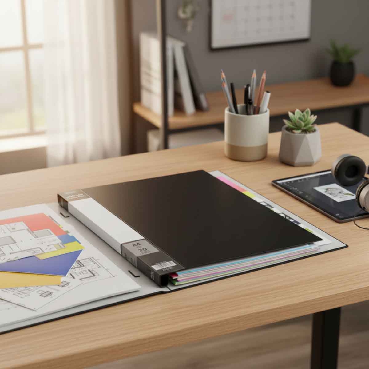 Roco Black 20-Pockets A4 Polypropylene Display Book