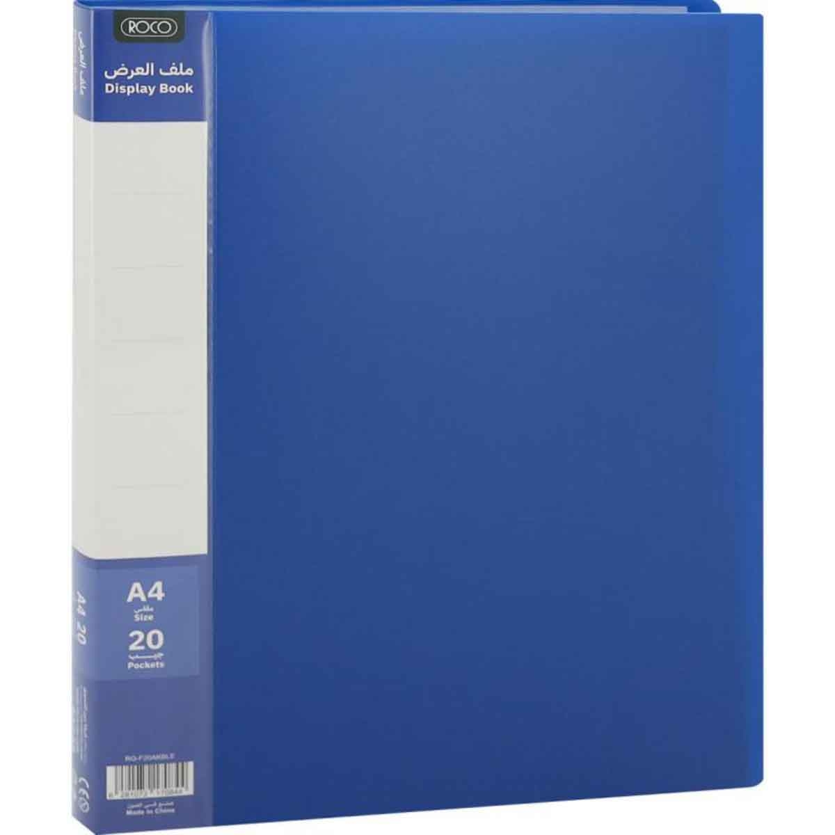 Roco Blue 20-Pockets A4 Polypropylene Display Book