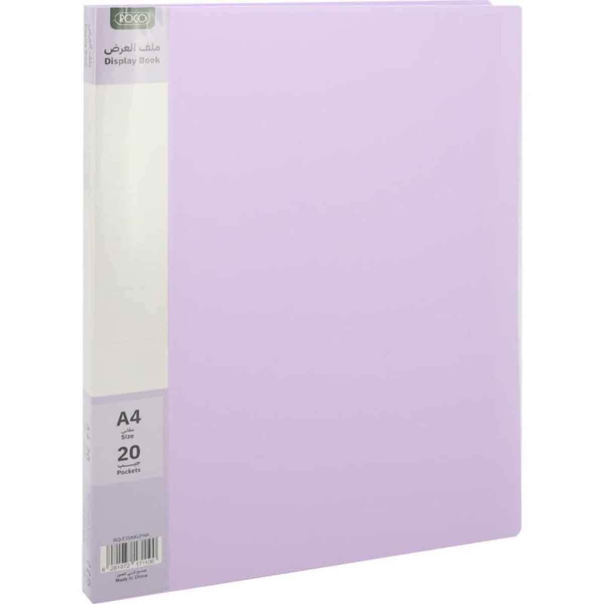 Roco Light Pink 20-Pockets A4 Polypropylene Display Book