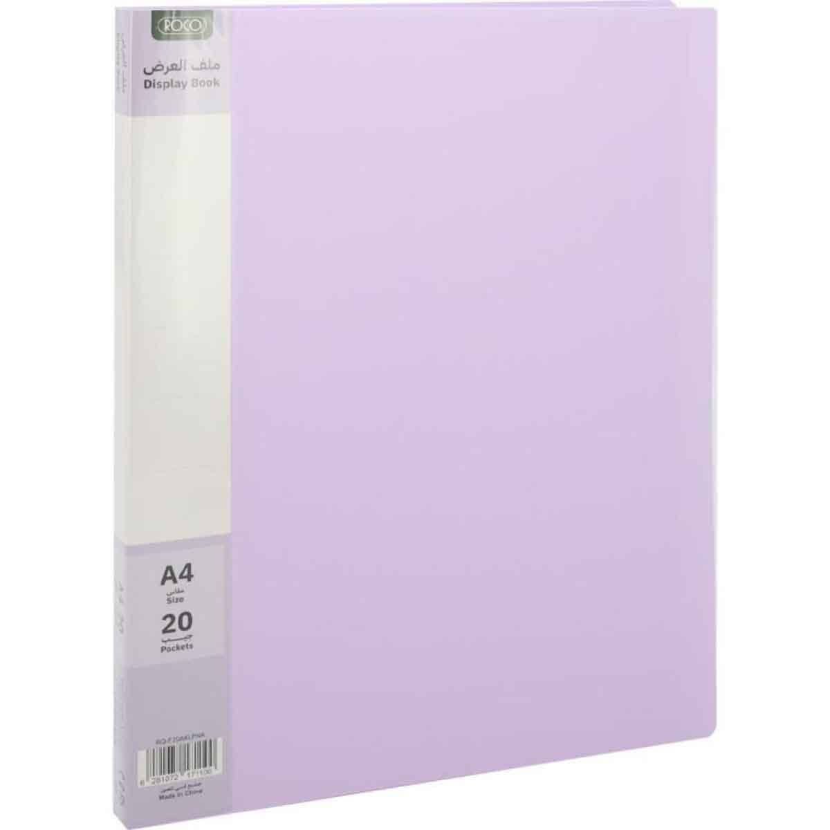 Roco Light Pink 20-Pockets A4 Polypropylene Display Book