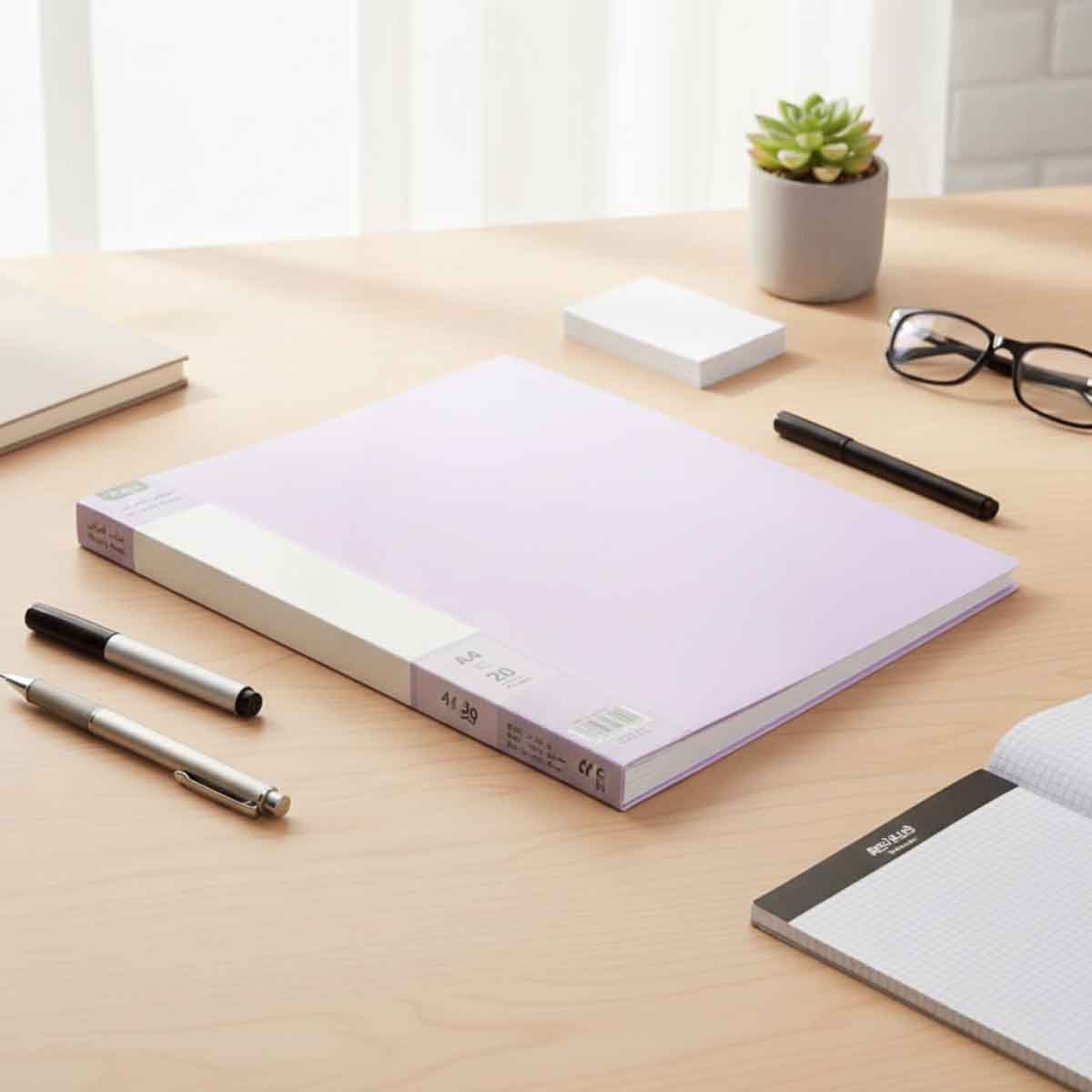 Roco Light Pink 20-Pockets A4 Polypropylene Display Book