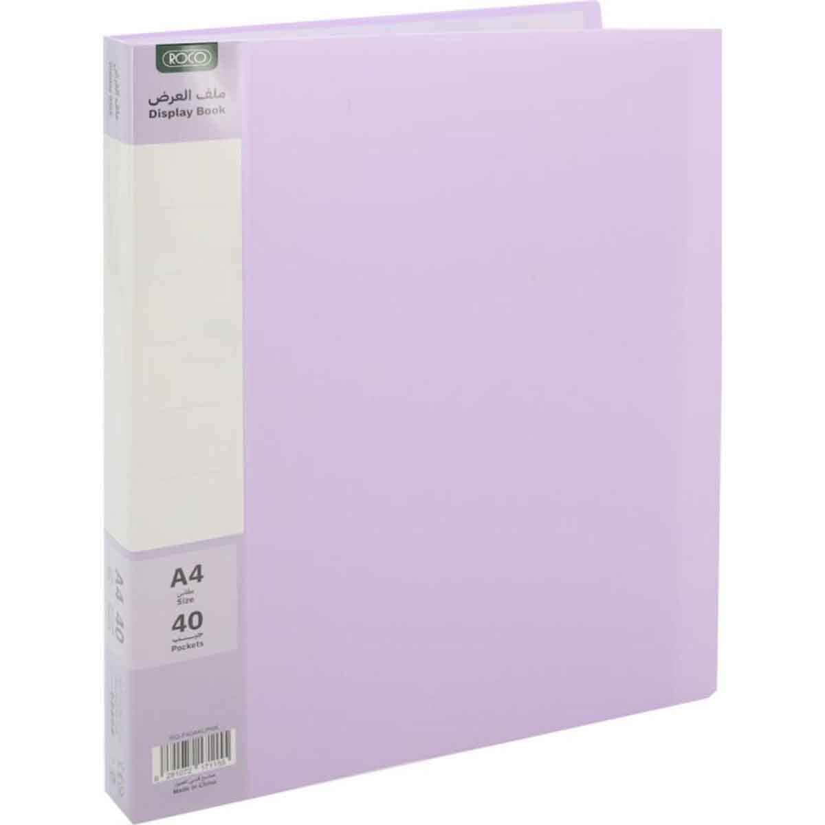 Roco Light Pink 40-Pockets A4 Polypropylene Display Book