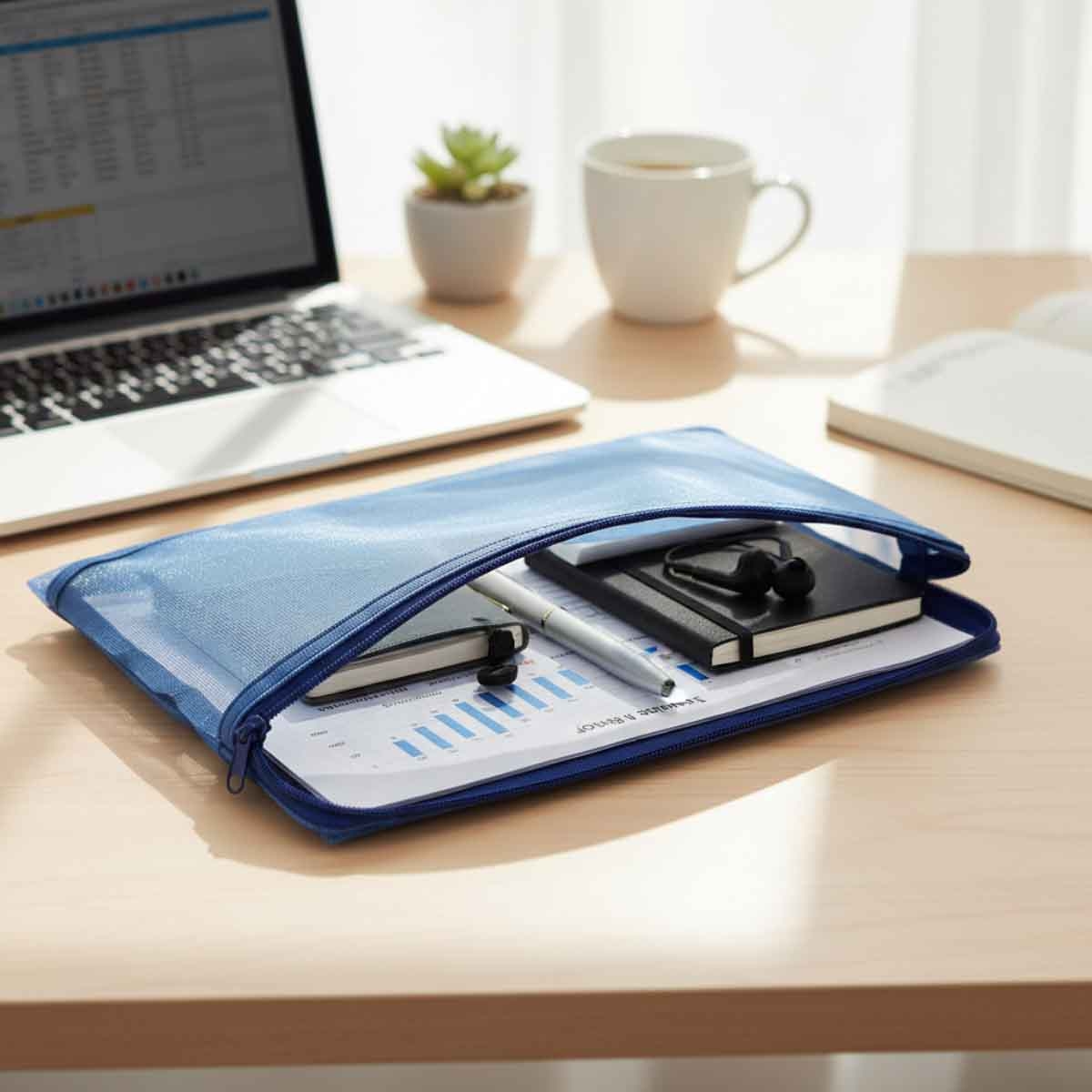 Roco Blue A4 Topload Opening Document Pouch