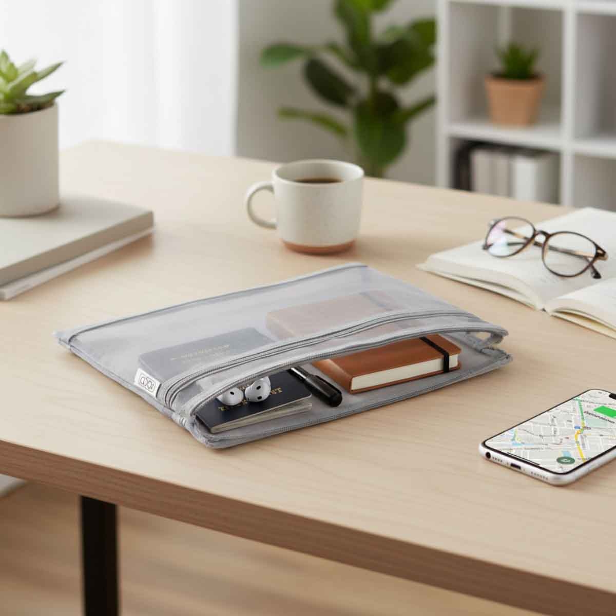 Roco Grey A4 Topload Opening Document Pouch