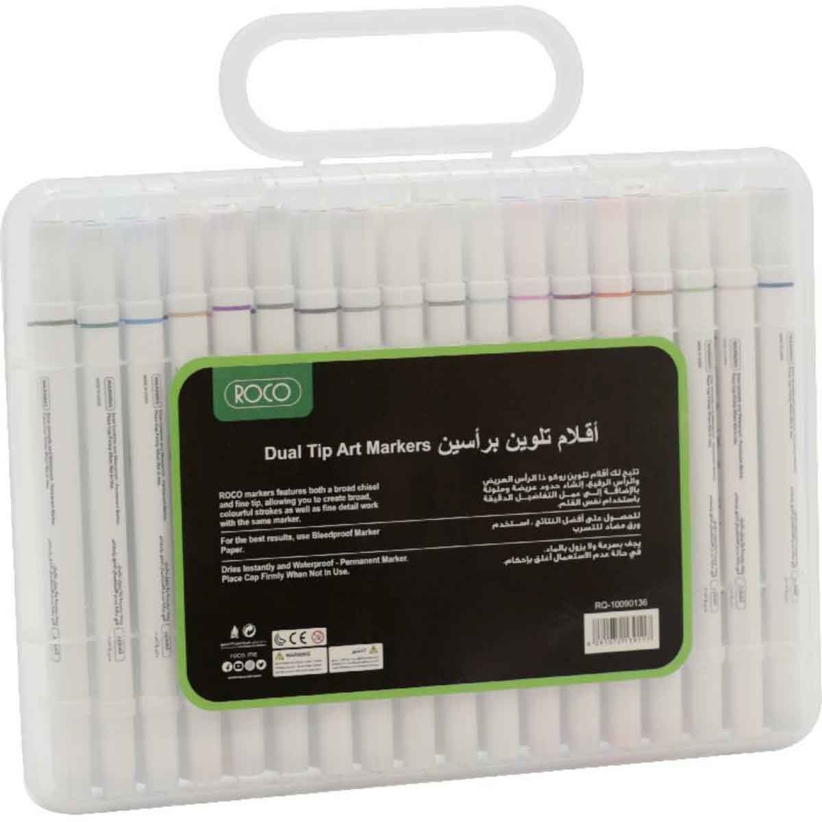 Roco 36-Piece Twin Tip Graphic Art Assorted Draw Marker Set