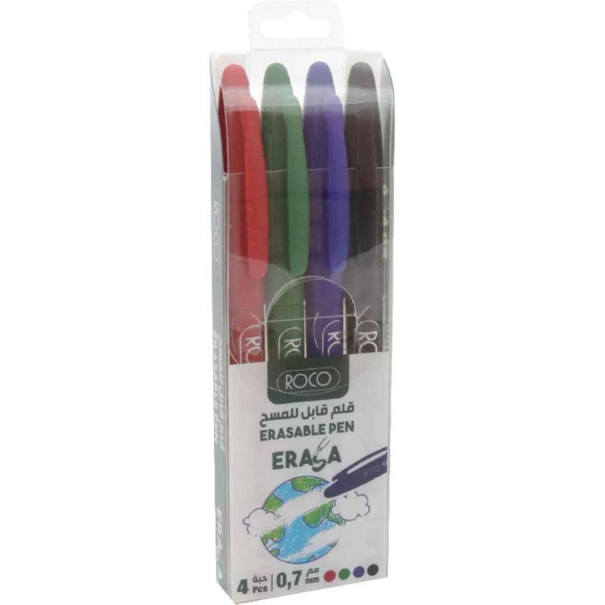 Roco RQ-28561AST4 4-Piece 0.7mm Erasable Ballpoint Pen Set