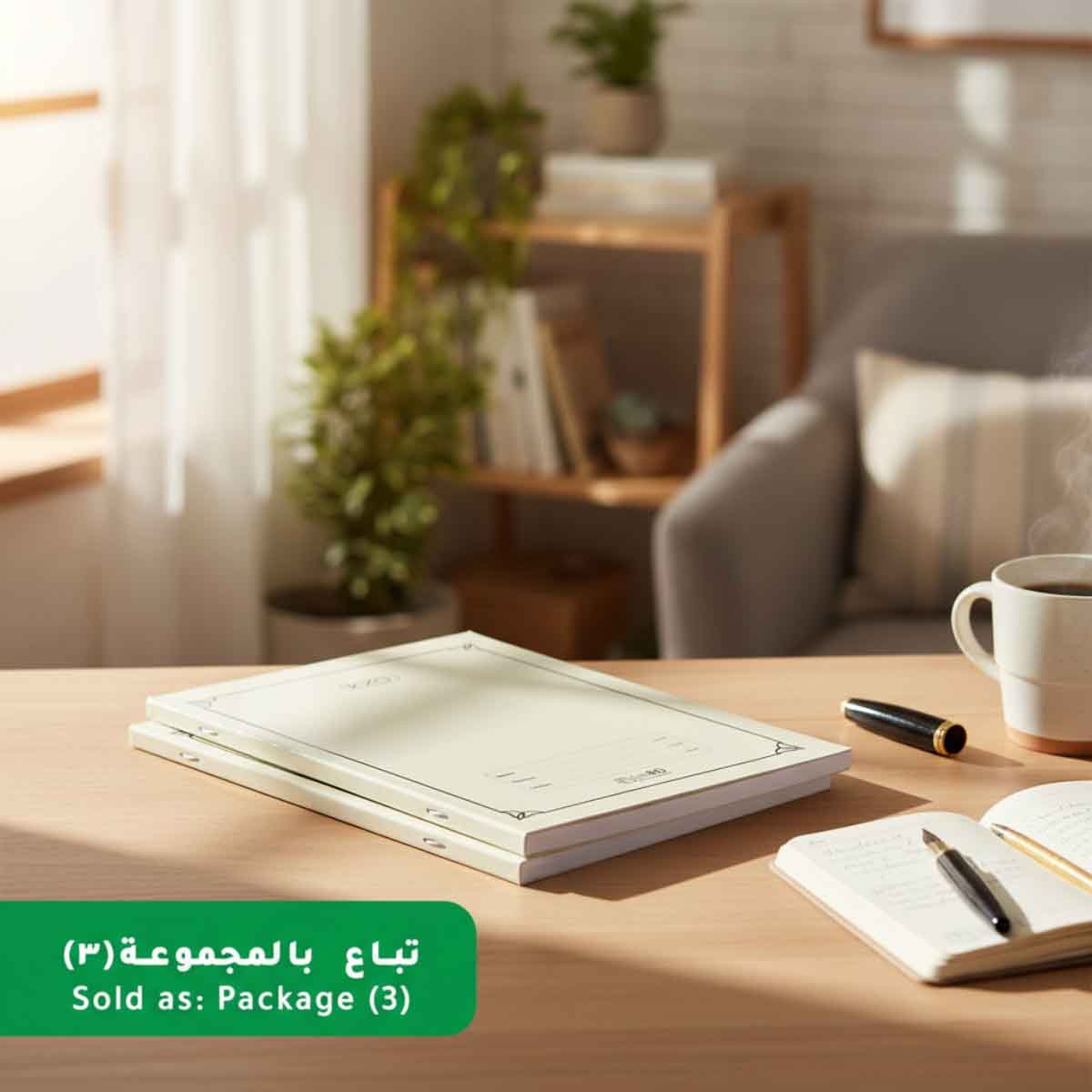 Roco White 3-Piece 80-Sheets 6.3" x 8.6" Double Ruled English Exercise Book Set