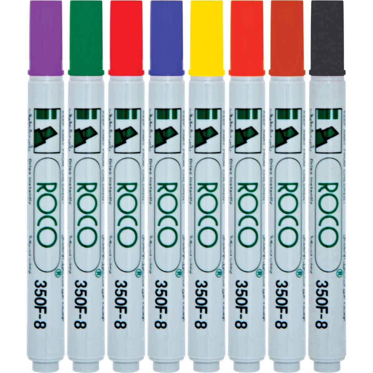Roco 8-Piece 1-4mm Chisel Tip F350 Permanent Marker Set