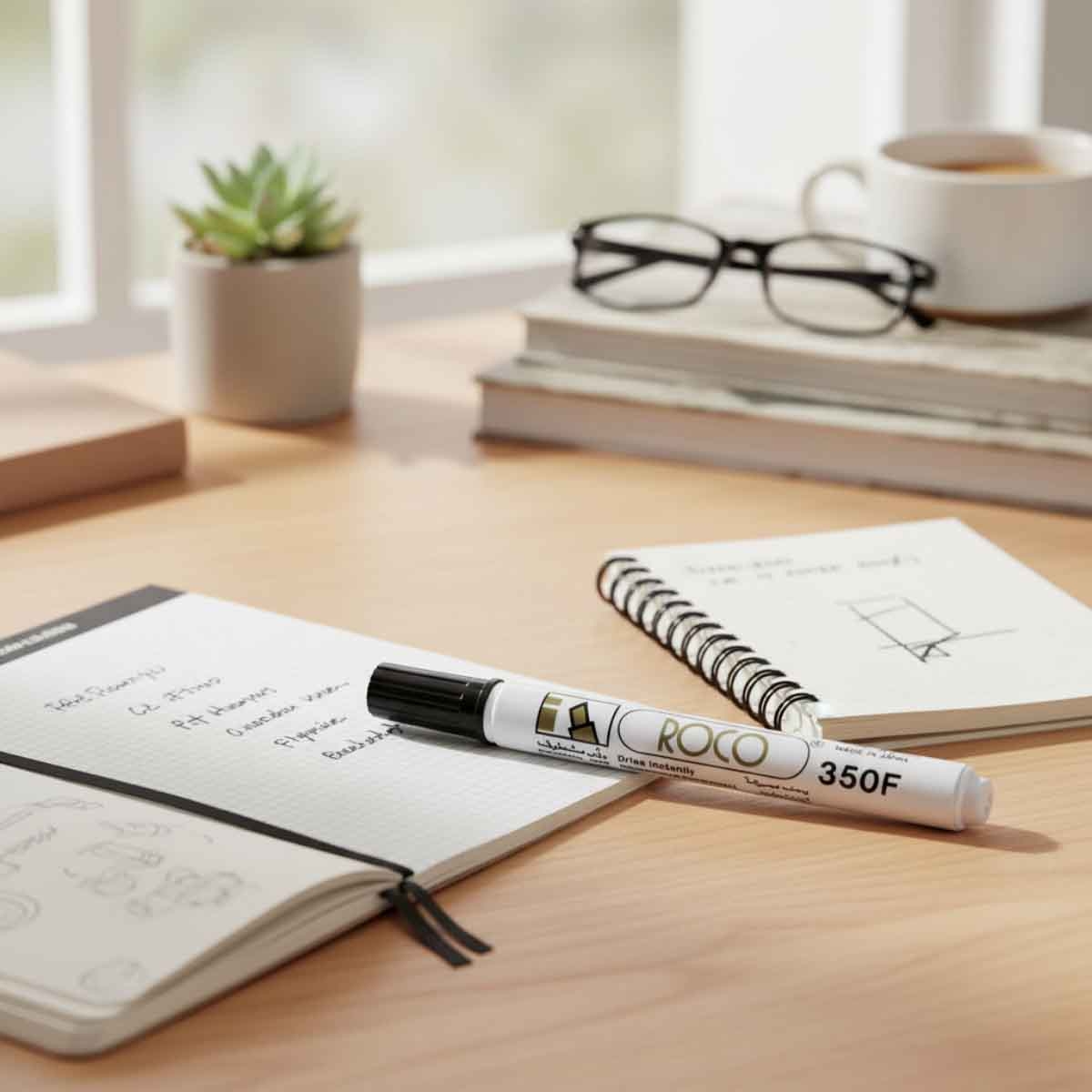 Roco Black 1-4mm Chisel Tip F350 Permanent Marker