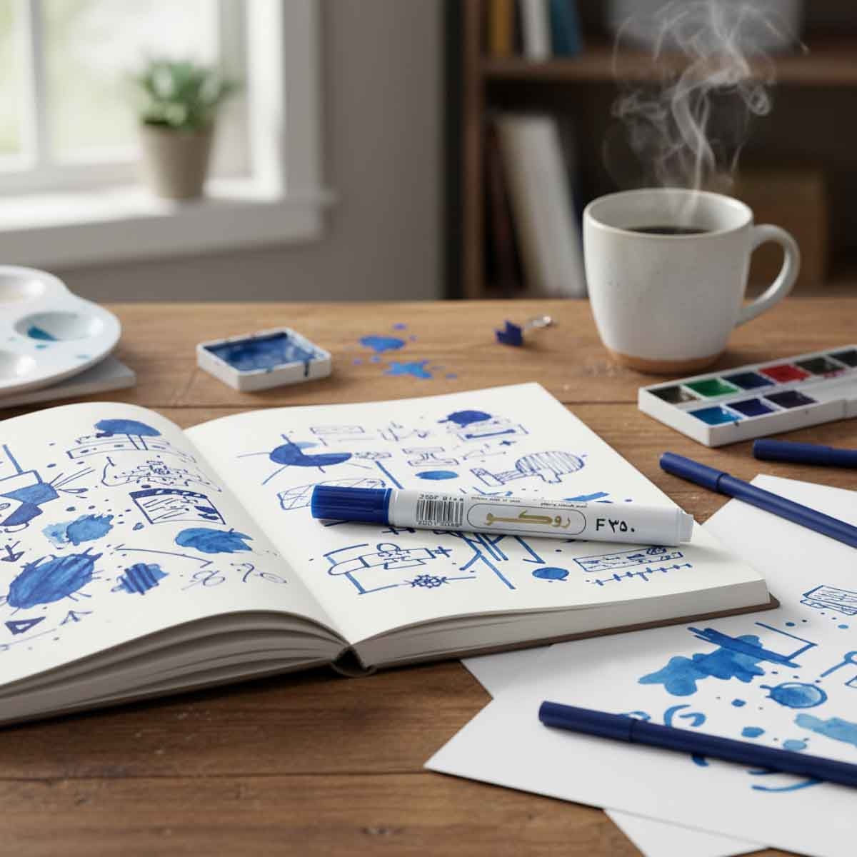 Roco Blue 1-4mm Chisel Tip F350 Permanent Marker