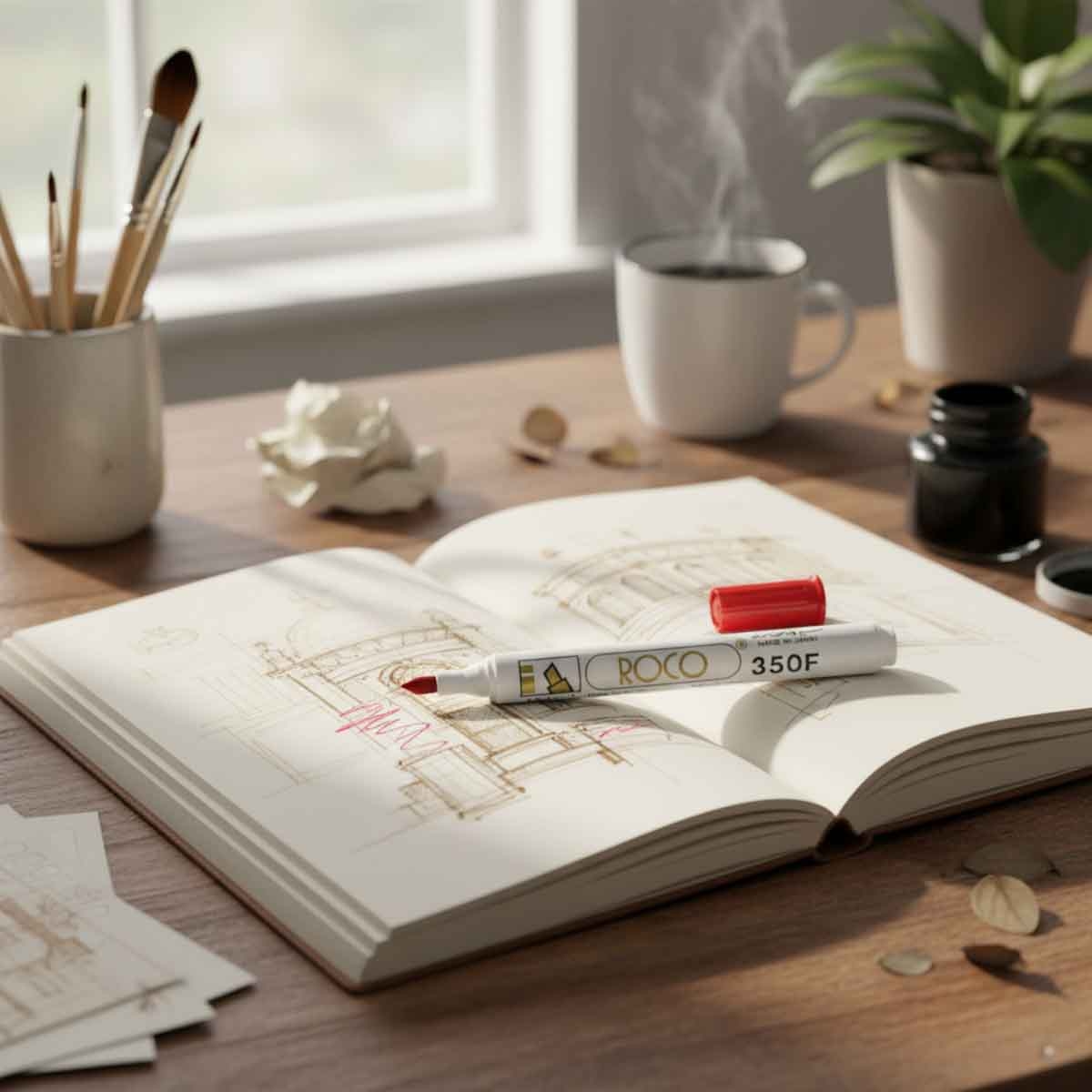 Roco Red 1-4mm Chisel Tip F350 Permanent Marker