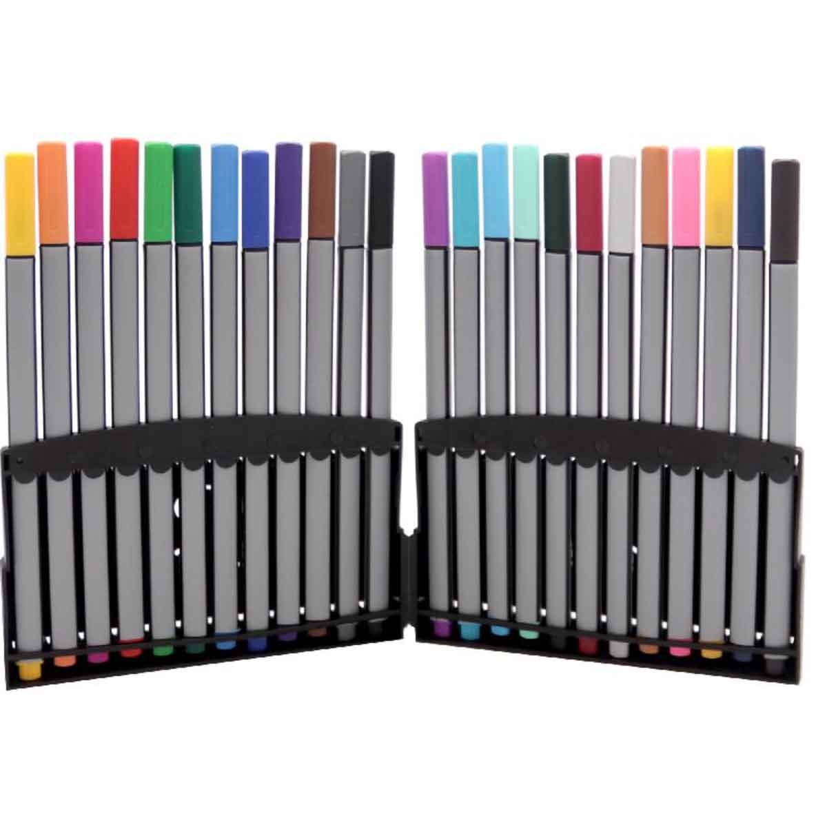 روكو أقلام فينلاينر حبر متعدد الألوان سن دقيق 0.45 ملم مجموعة 24 قطعة