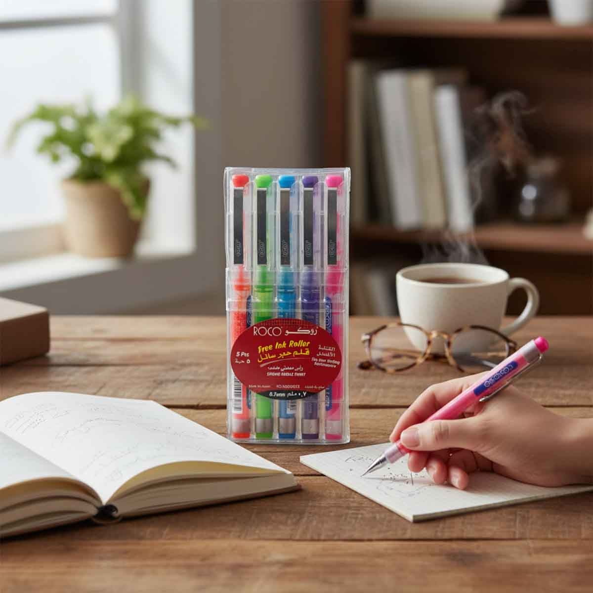 Roco 5-Piece 0.7mm Needle Tip Liquid Ink Pen Set