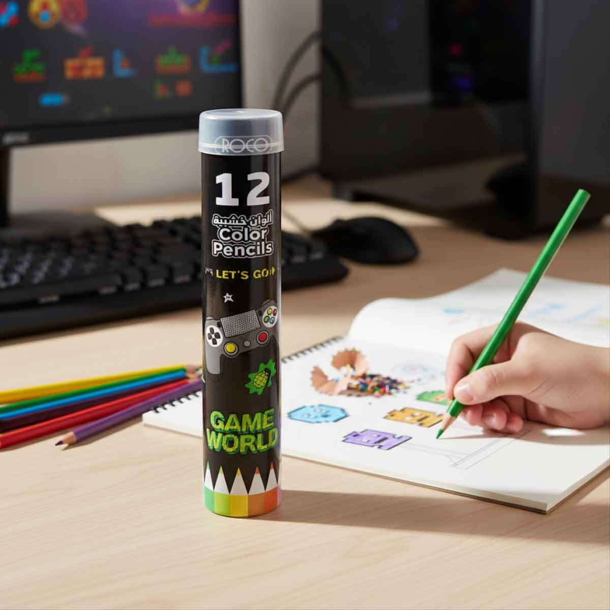 Roco 12-Piece Game Over Assorted Color Pencil Set