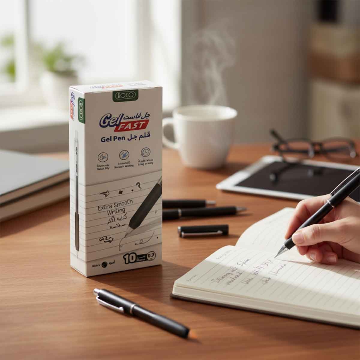 Roco Black 10-Piece 0.7mm Nib Ballpoint Pen Set