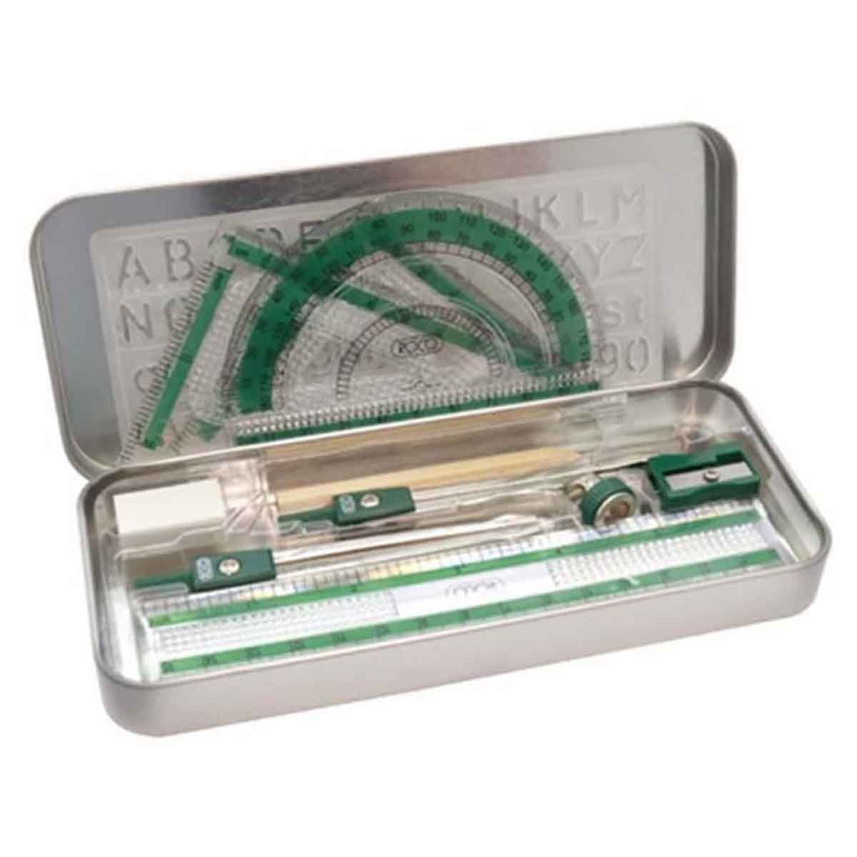 روكو طقم هندسة بعلبة معدنية أكريليك 10 قطع