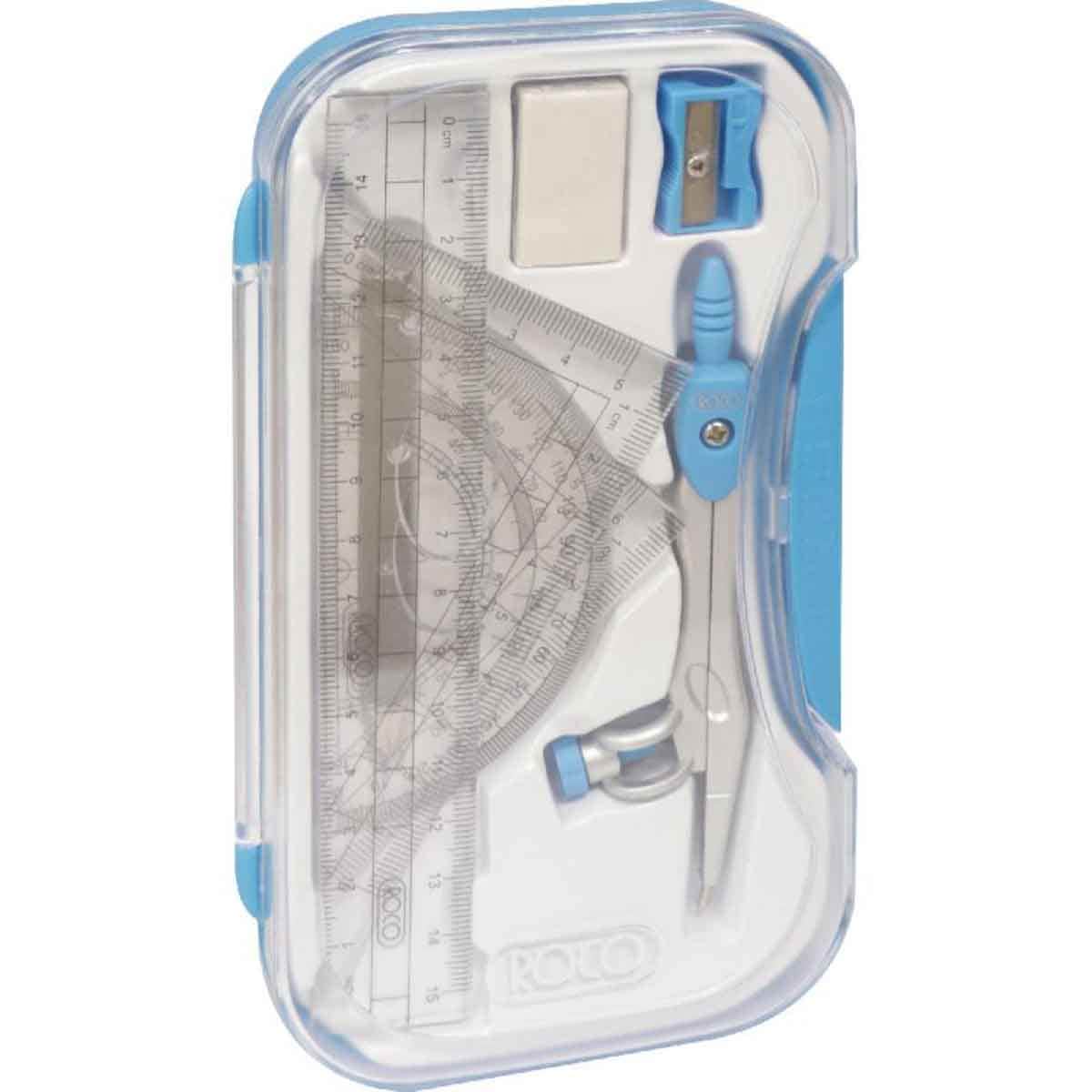 Roco Blue 8-Piece Mathematical Plastic Geometry Set