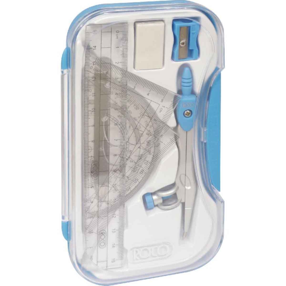 روكو مجموعة أدوات هندسية بلاستيك زرقاء 8 قطع