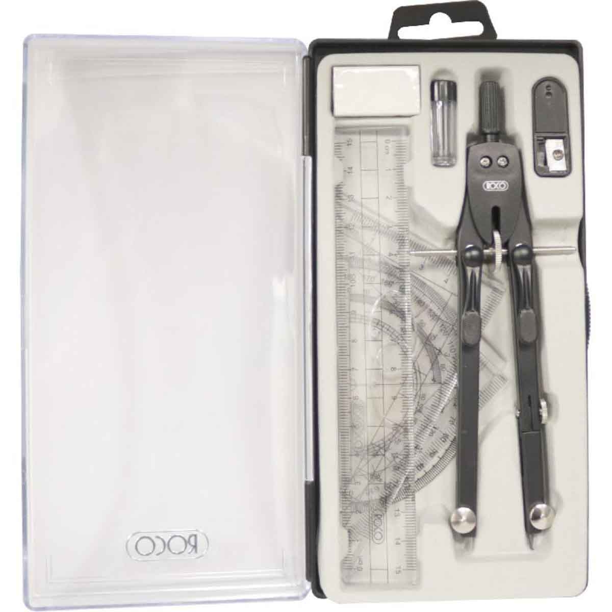 Roco 9-Piece Precision Compass with Leads Geometry Set