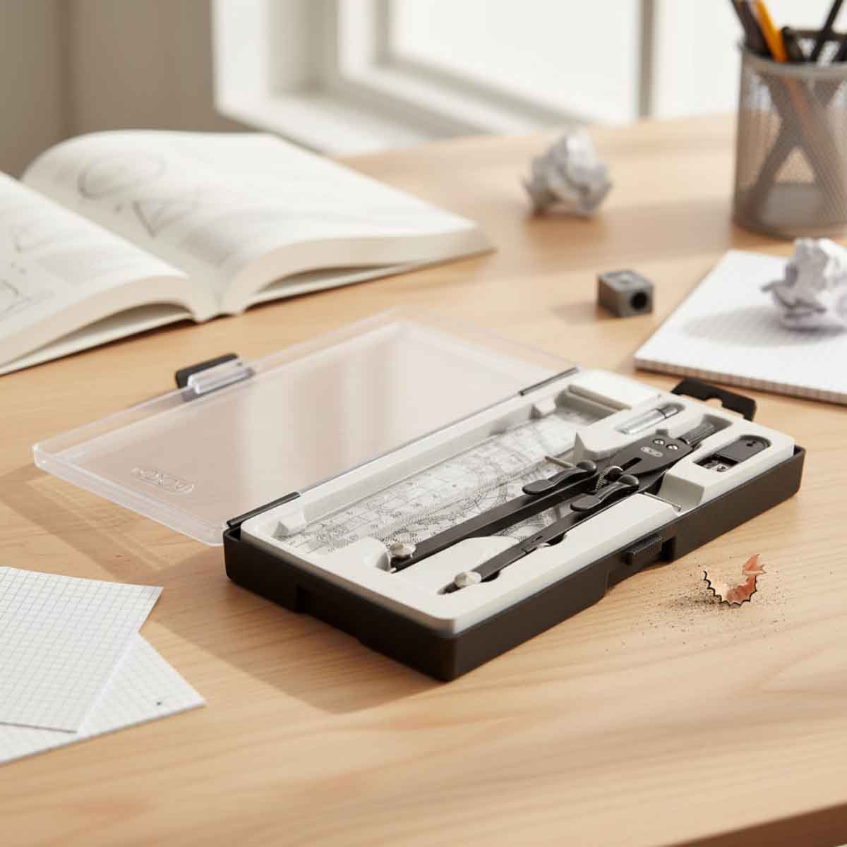 Roco 9-Piece Precision Compass with Leads Geometry Set