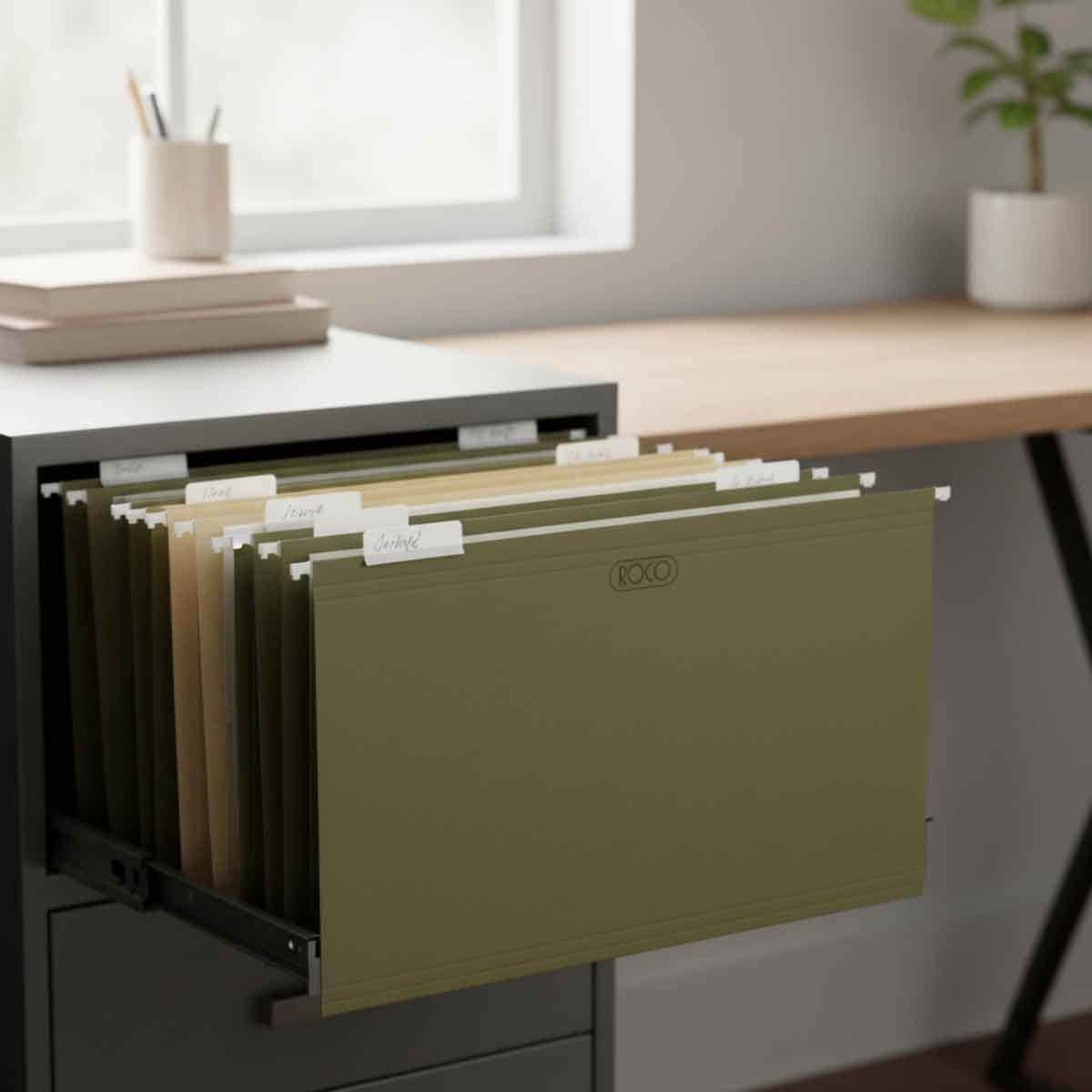 Roco Green 1/5 Tab Cut Hanging File