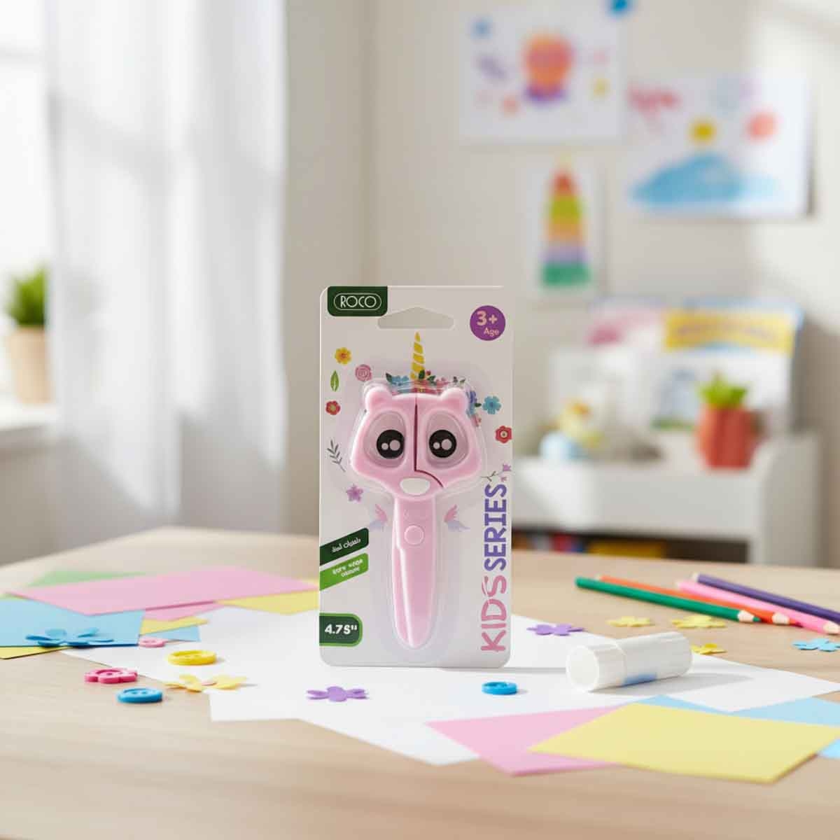 Roco Pink 4.75" Either Hand Kids Scissors