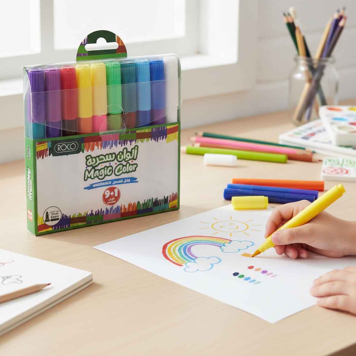 Roco 10-Piece Magic Color Change Assorted Color Marker Set