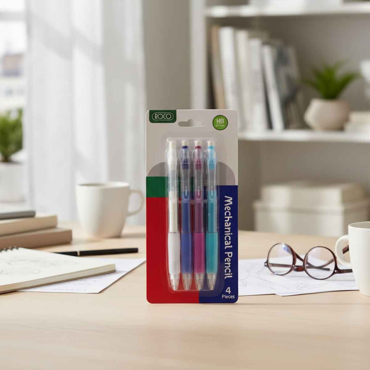 Roco 4-Piece 0.7mm HB Mechanical Pencil Set