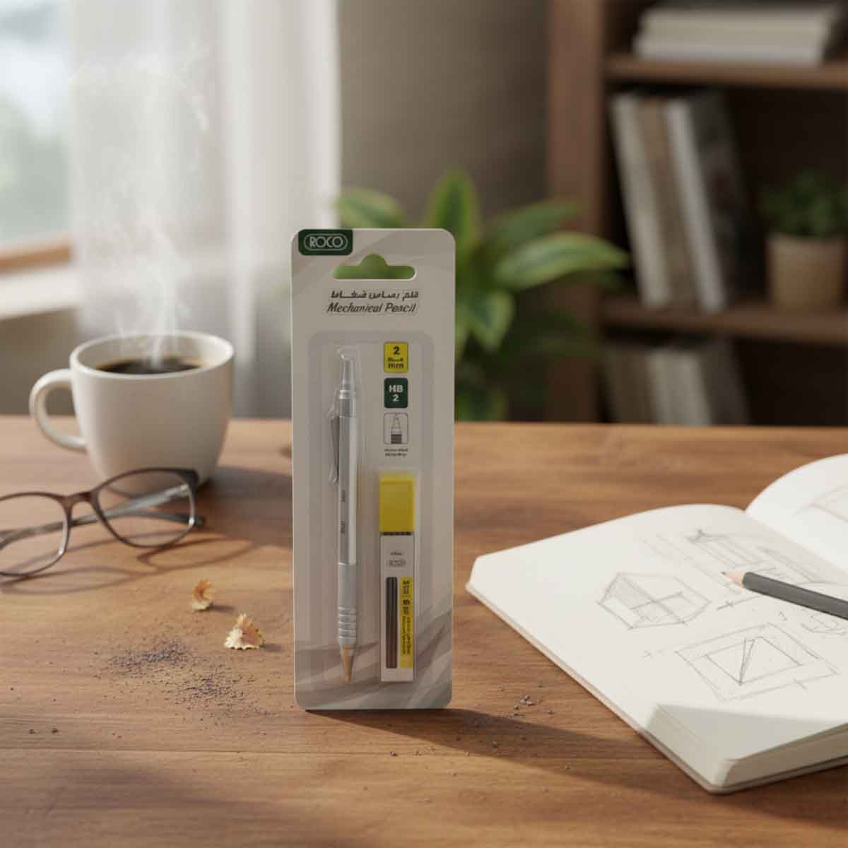 روكو قلم رصاص ميكانيكي 2ملم مع ممحاة