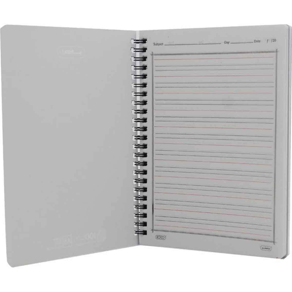 Roco Black 100-Sheets A5 Double Ruled English Notebook