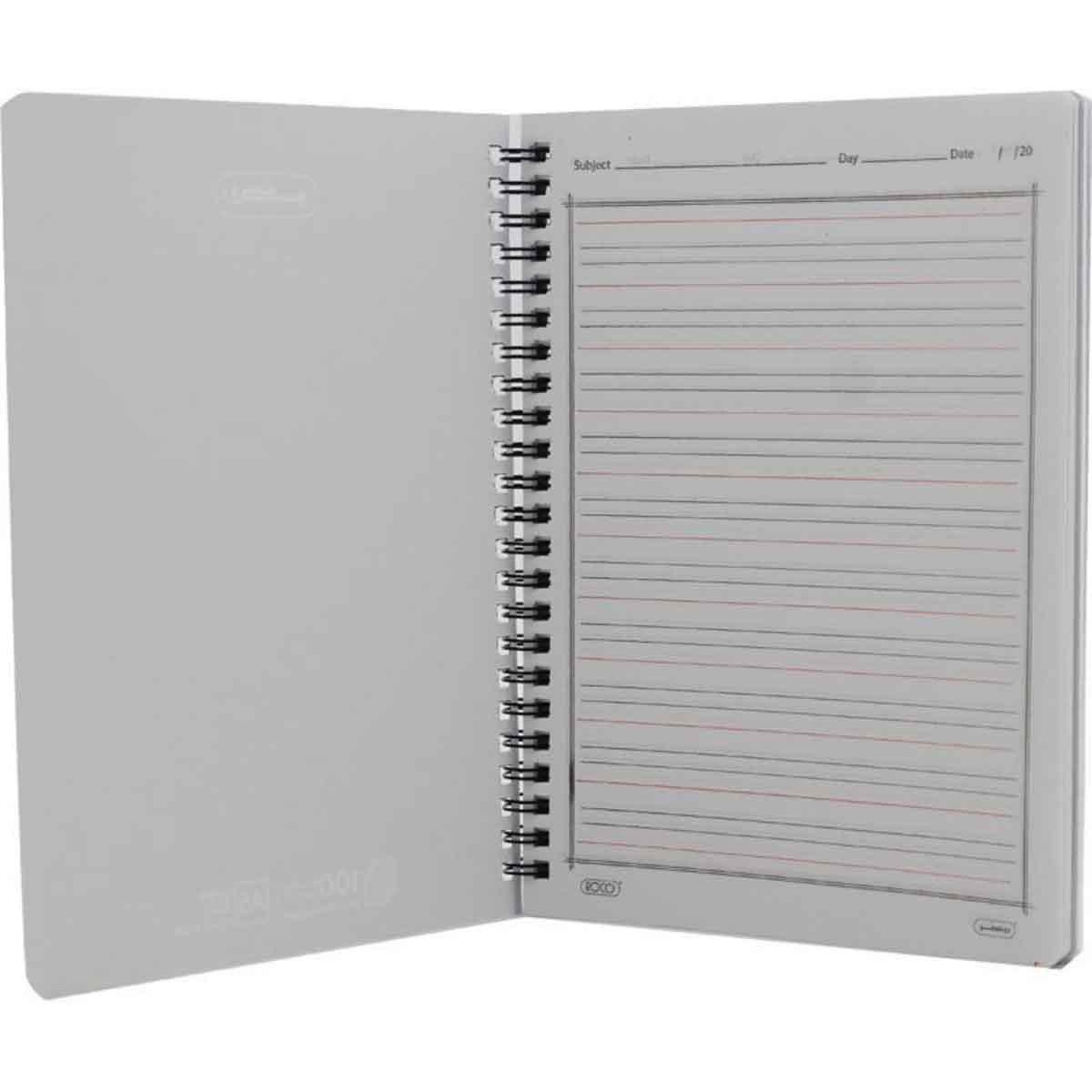 Roco Black 100-Sheets A5 Double Ruled English Notebook