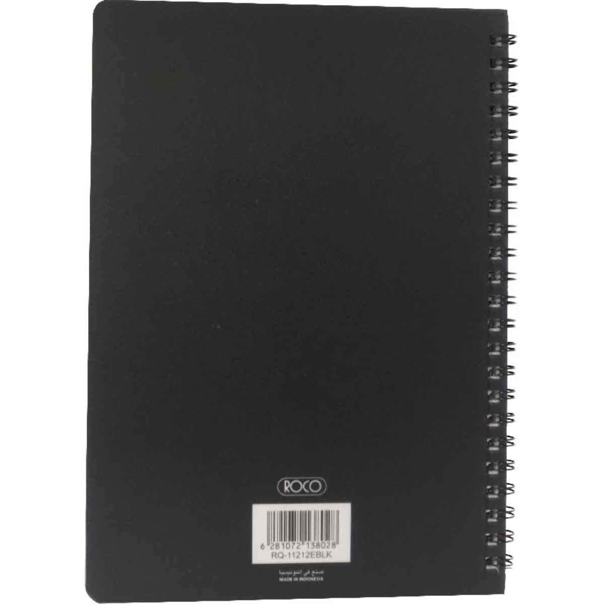 Roco Black 60-Sheets A5 Double Ruled English Notebook