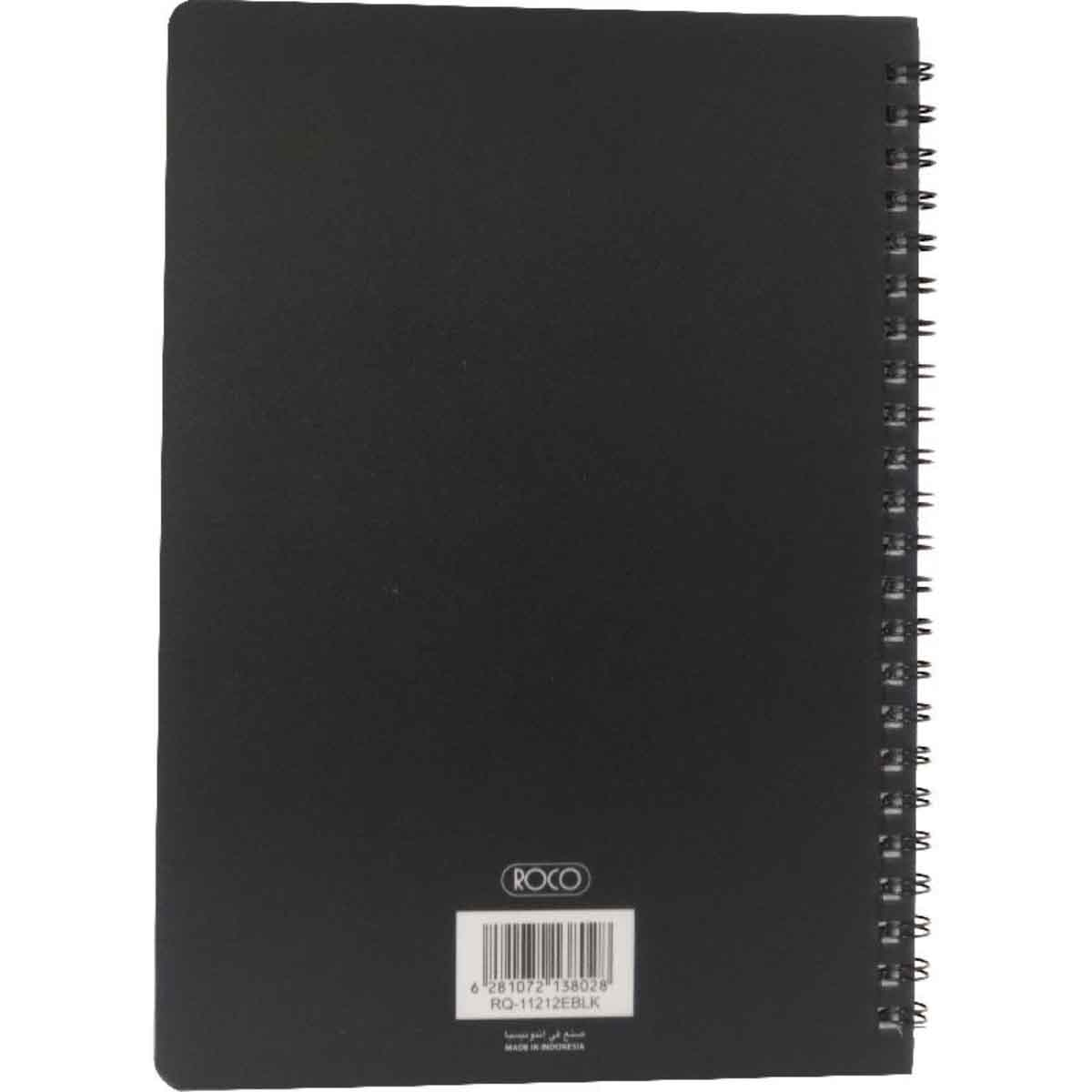 Roco Black 60-Sheets A5 Double Ruled English Notebook