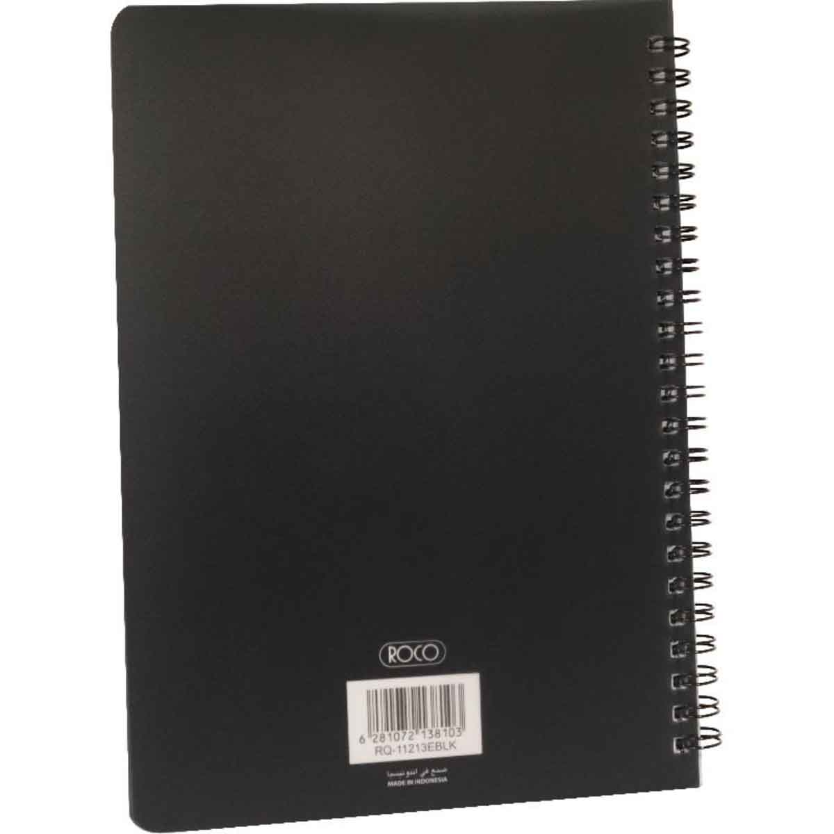 Roco Black 80-Sheets A5 Double Ruled English Notebook