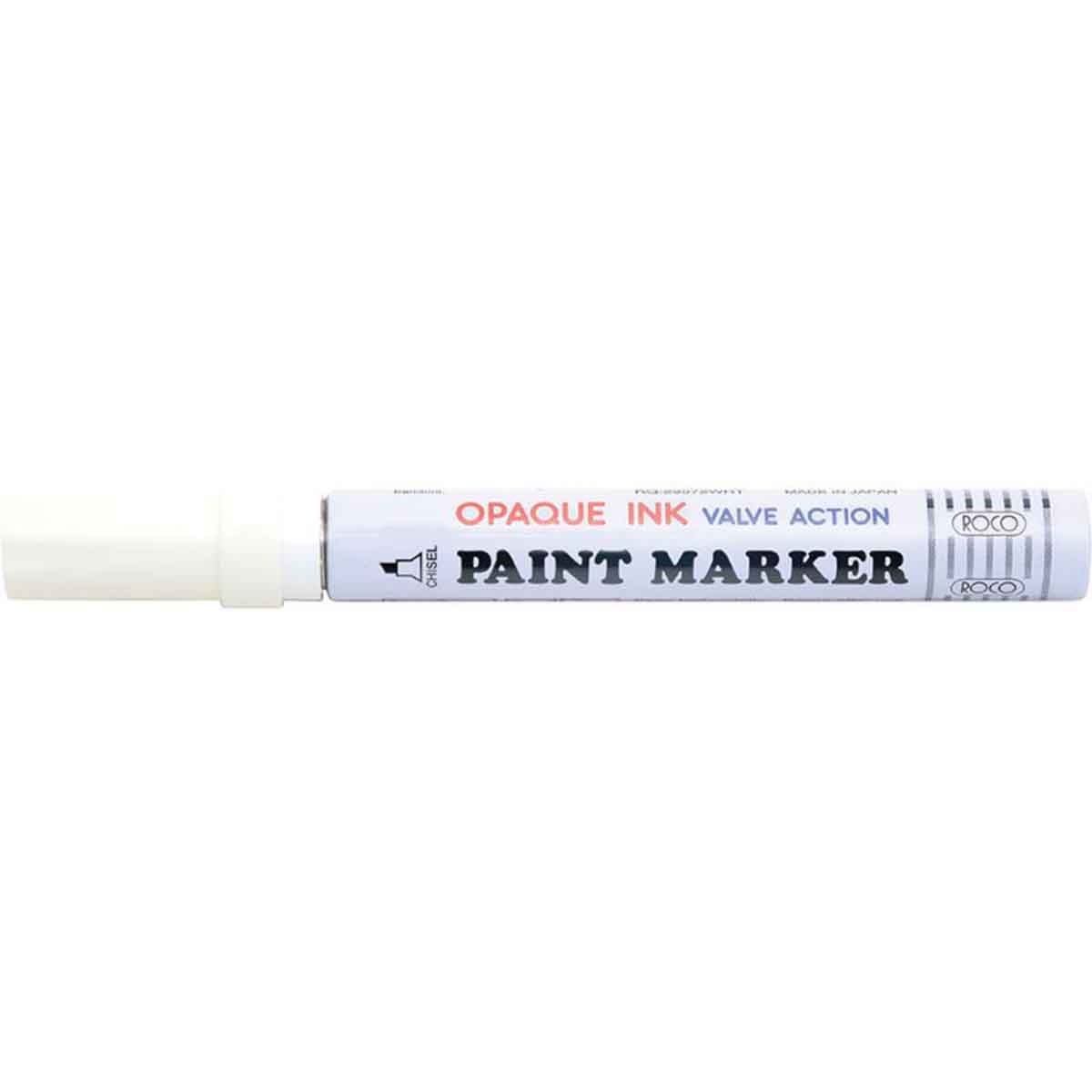 Roco White 4mm Chisel Tip Paint Marker