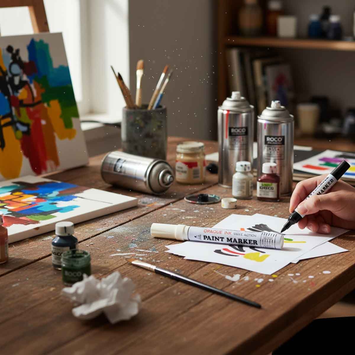 Roco White 4mm Chisel Tip Paint Marker