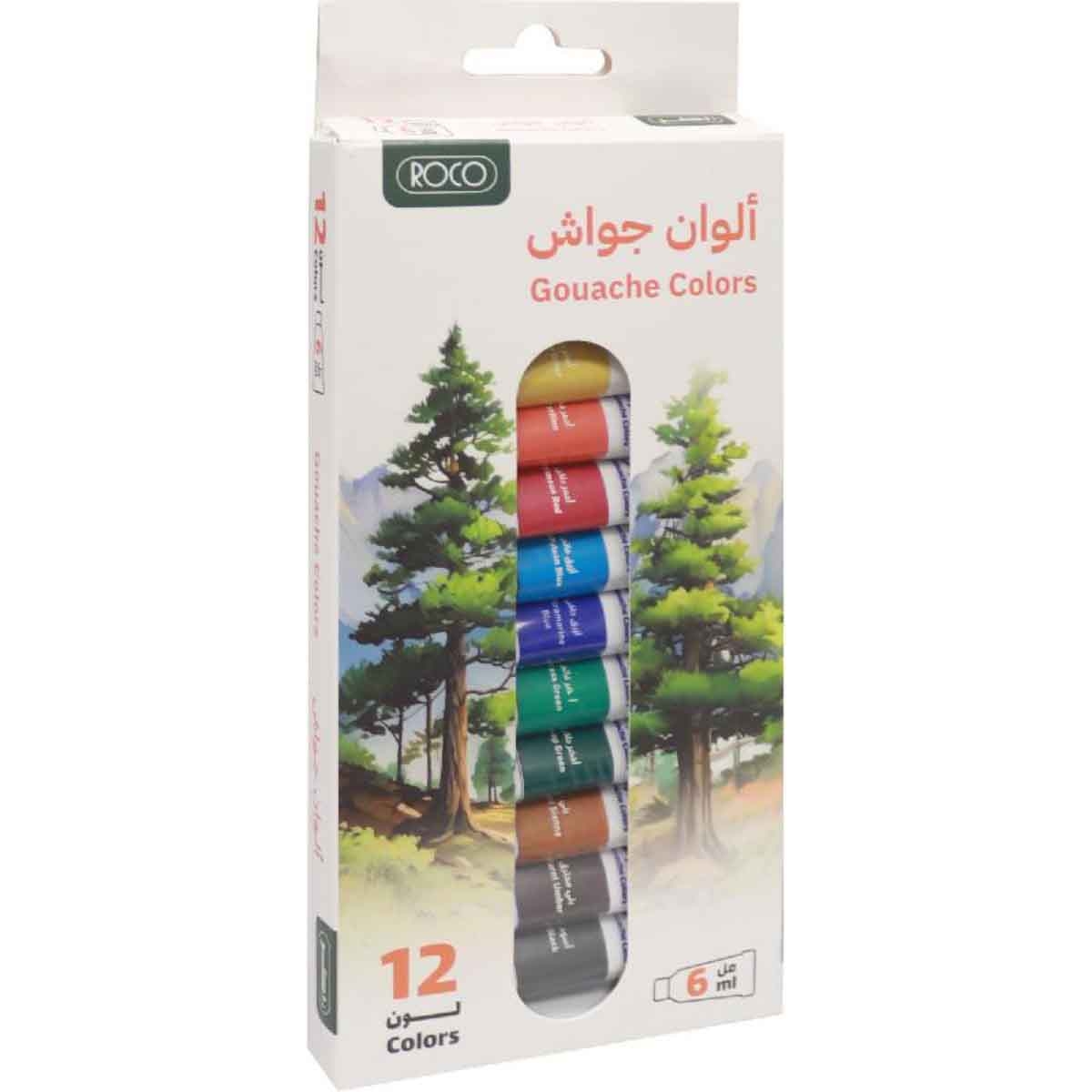 Roco 12-Piece 6ml Assorted Gouache Color Paint Set