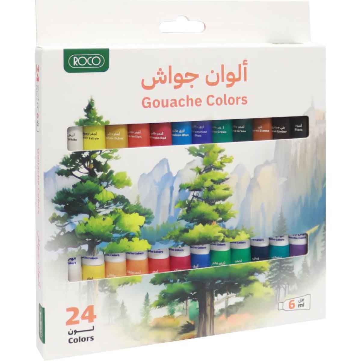 Roco 24-Piece Assorted Gouache Color Paint Set