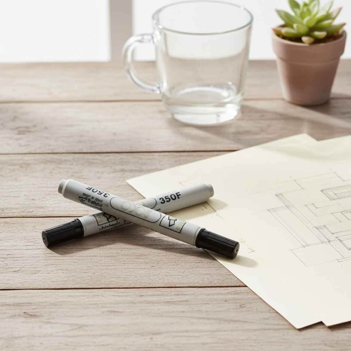 Roco Black 1-4mm Chisel Tip Permanent Marker Set