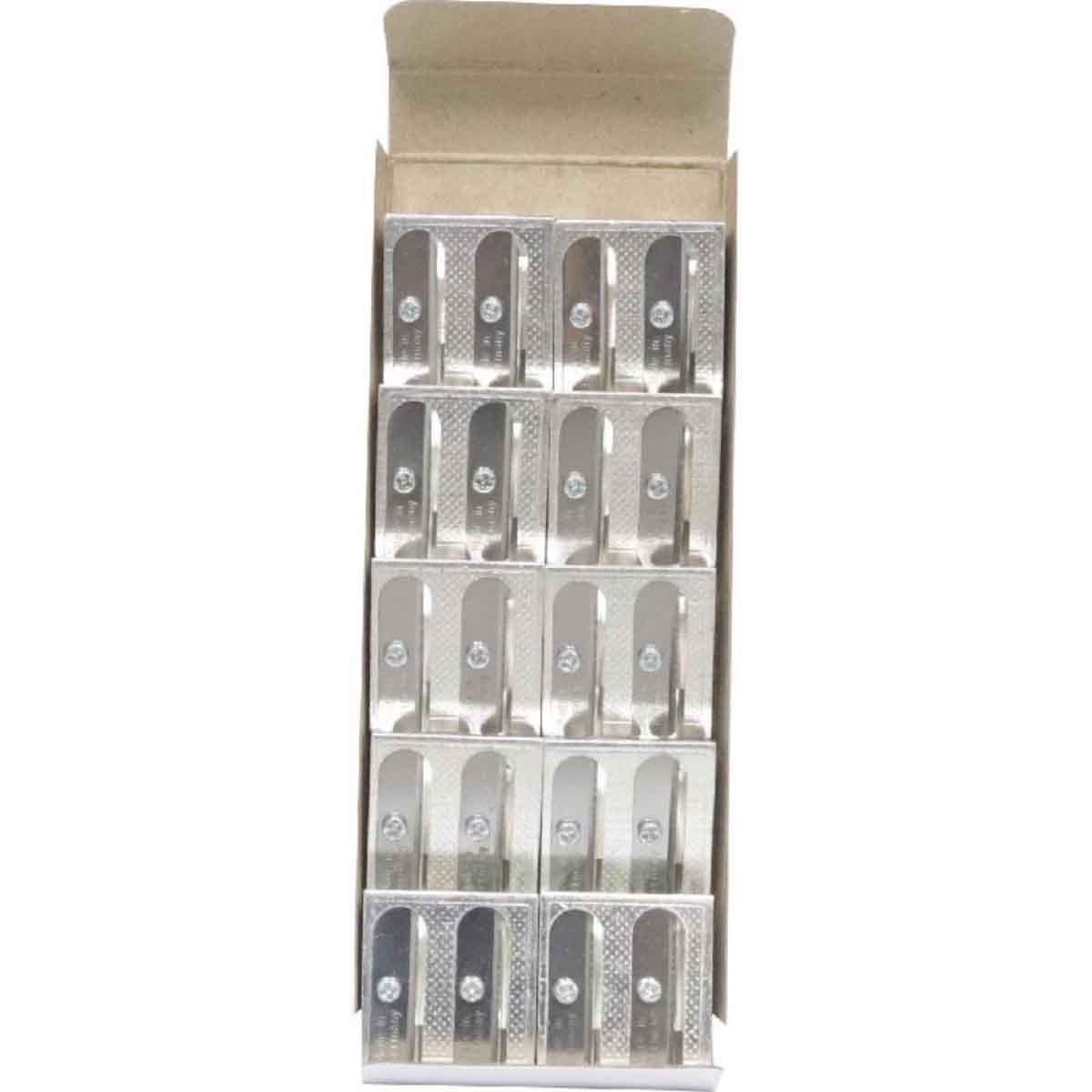 روكو طقم مبراة جيب فضية بفتحتين 10 قطع