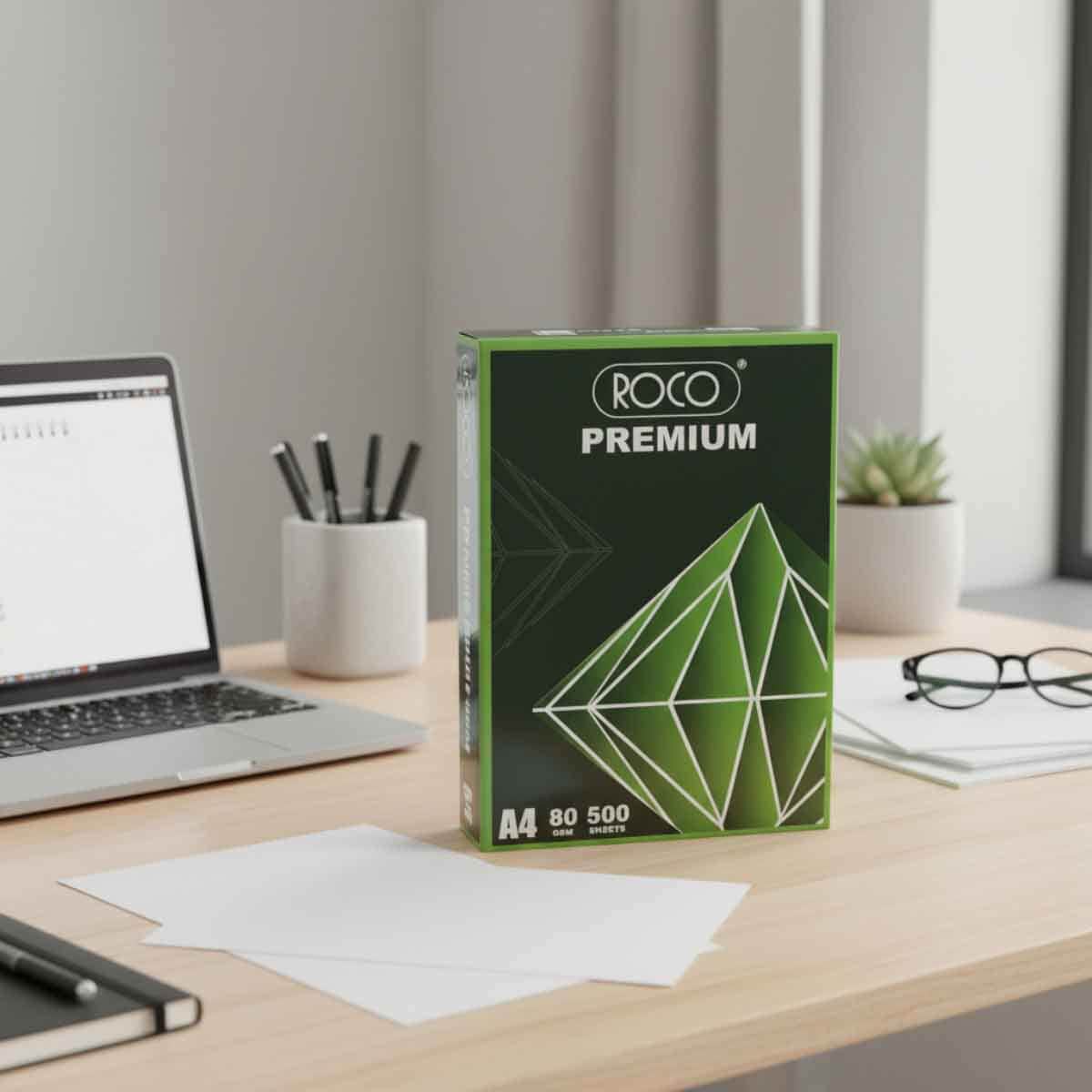 Roco White 500-Sheets A4 80 GSM Plain Premium Copy Paper