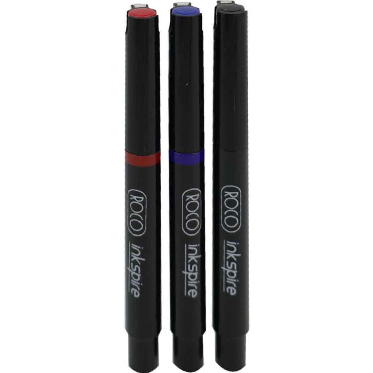 Roco 3-Piece 0.6mm Cone Tip Rollerball Pen Set