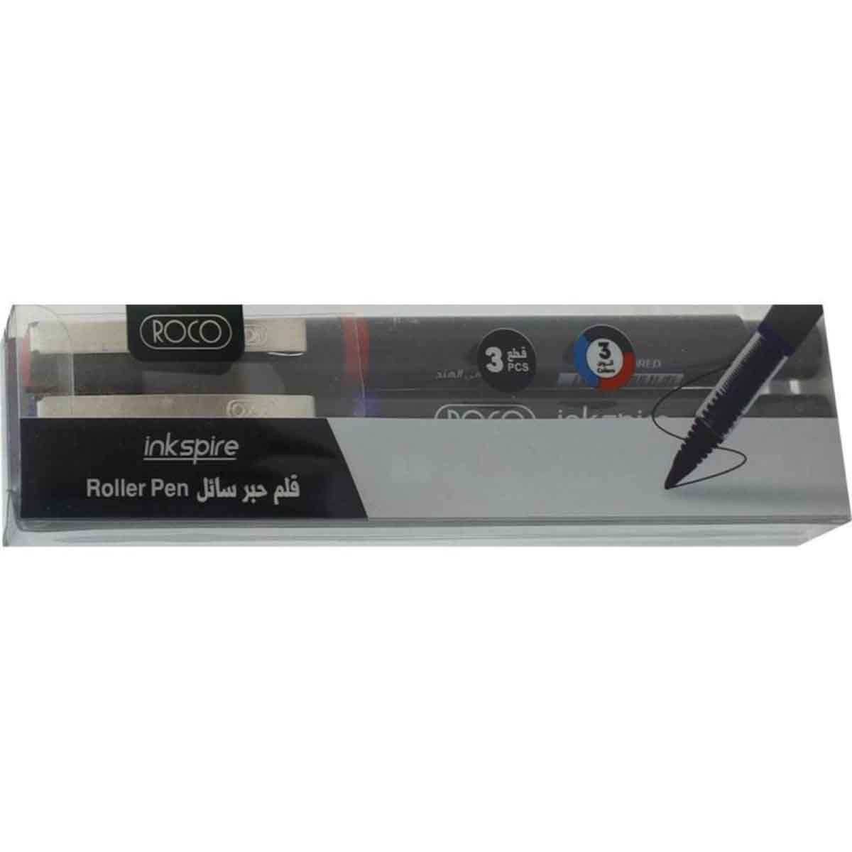 Roco 3-Piece 0.6mm Cone Tip Rollerball Pen Set