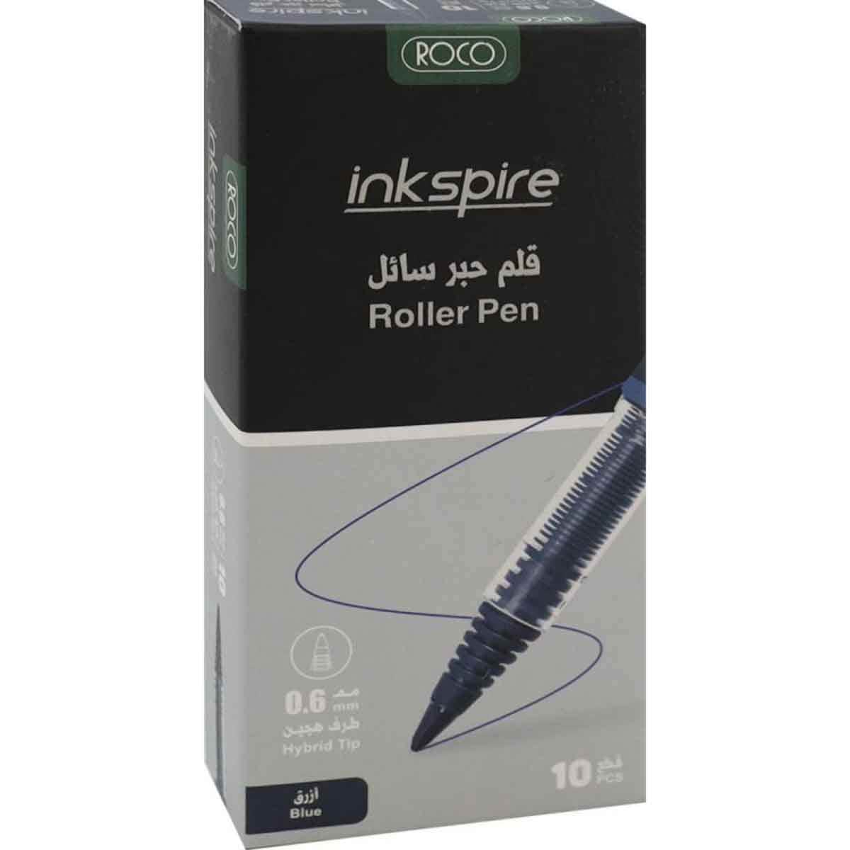 Roco Blue 10-Piece 0.6mm Cone Tip Rollerball Pen Set