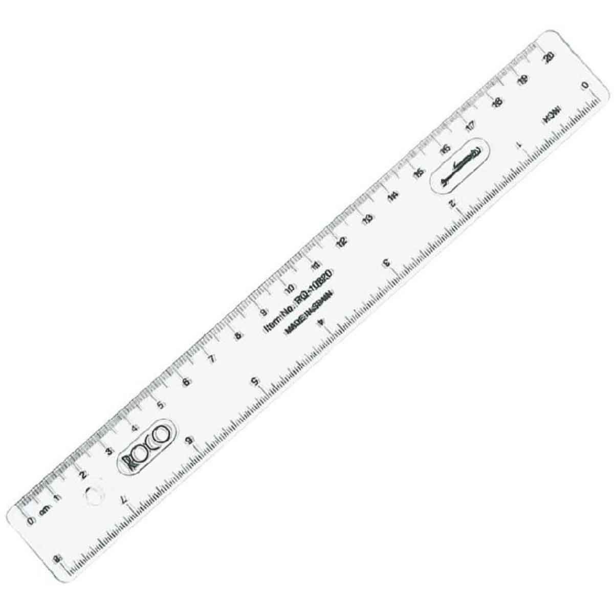 Roco 8" Beveled Edge Plastic Ruler