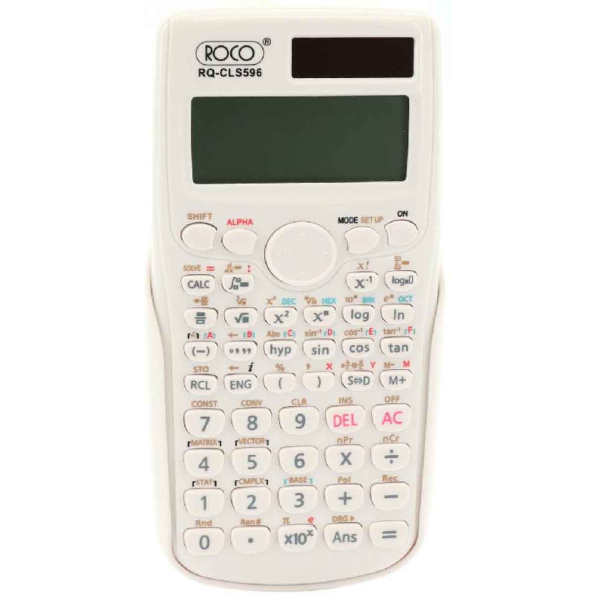 Roco White 12-Digit Full Dot Matrix Scientific Calculator