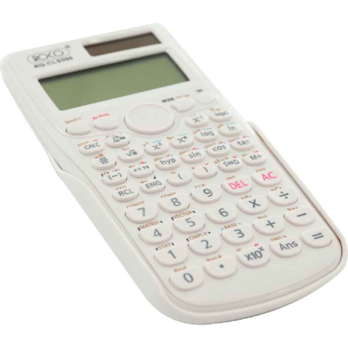Roco White 12-Digit Full Dot Matrix Scientific Calculator