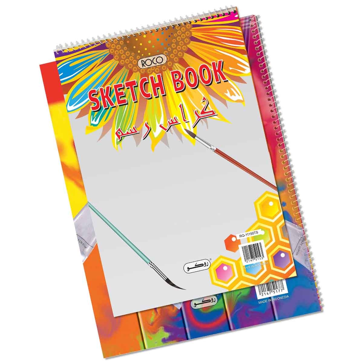روكو دفتر رسم بالقلم والرسم والتلوين A4 أبيض 110 جرام 20 ورقة